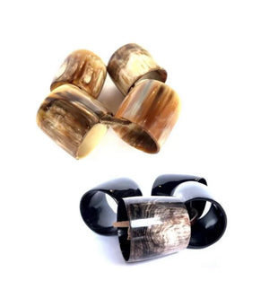 Horn Napkin Rings - Set of Four (2 Colors)